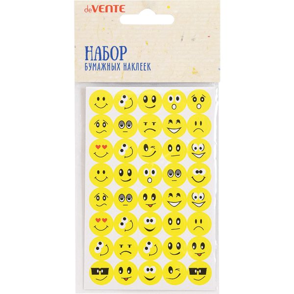 Наклейки поощрительные deVENTE Emojie, карточка 80*125 мм (набор 5 л.)