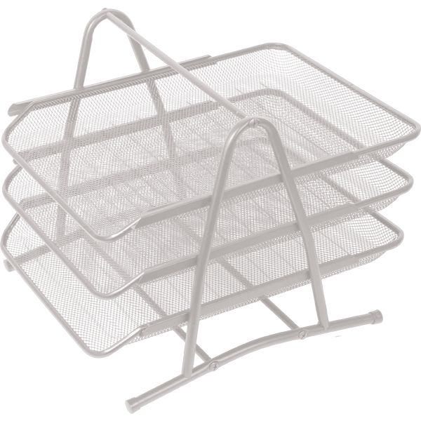 Лоток горизонтальный, 3 уровня, металлический, сборный, серый, deVENTE