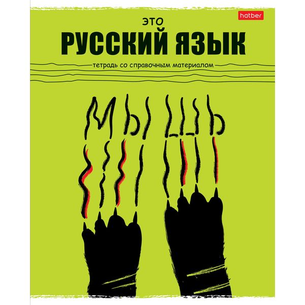 Тетрадь предметная А5, 48 л., линия, 65 г/м², Hatber Черный кот_Русский язык
