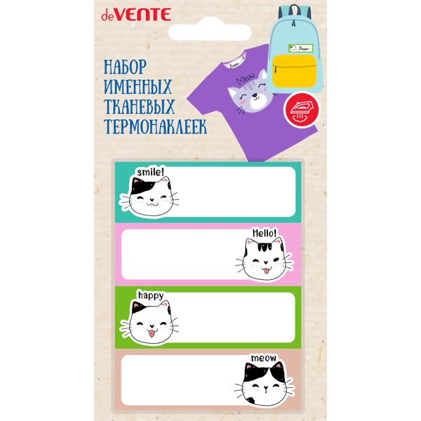 Термонаклейки именные deVENTE Sweet Cats (набор 4 шт.) Термонаклейки именные deVENTE Sweet Cats (набор 4 шт.)