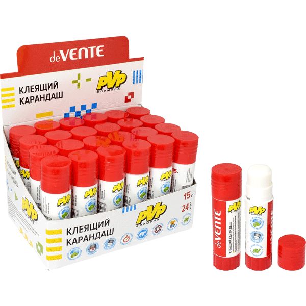 Клей-карандаш 15 г, PVP основа, вр. фикс. 2-3 мин., deVENTE Extra Strong