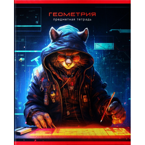 Тетрадь предметная А5, 48 л., клетка, 60 г/м², металлиз., BG Мир будущего_Геометрия  Акция!