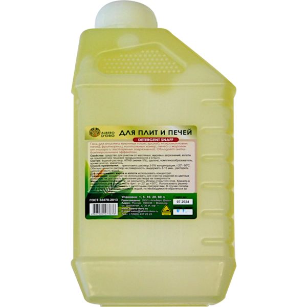 Гель-антижир для плит и печей Albero D'ORO Detergent snuff, 1000 мл Гель-антижир для плит и печей Albero D'ORO Detergent snuff, 1000 мл