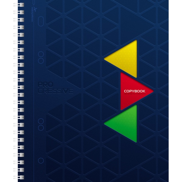 Тетрадь А5, клетка, 120 л., на гребне, 60 г/м², обл. 7БЦ, 3 разделит., перфор., Hatber Progressive