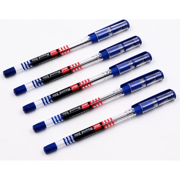 Ручка шариковая синяя, Ø 0.5 мм "игла", эрг. грип, прозр. корп., ELLOTT Luva