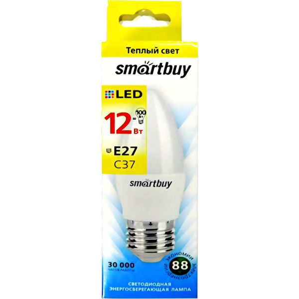   (LED) Smartbuy C37 12W/3000K/E27