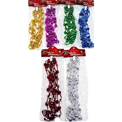 Украшение новогоднее Бусы 12 мм, 2,7 м, ассорти