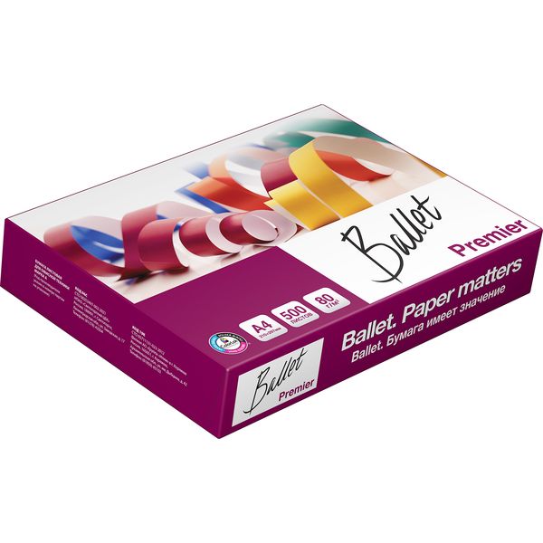Бумага BALLET Premier А4, 500 л., 80 г/м2, белизна CIE 161%, класс A Бумага BALLET Premier А4, 500 л., 80 г/м2, белизна CIE 161%, класс A