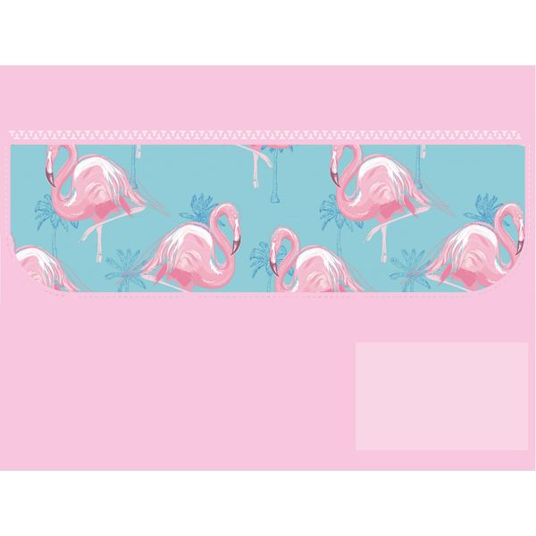 Папка для труда А4, на липучке, раскладная, 1 ручка, текстиль, органайзер, ПЧЕЛКА Фламинго и пальмы Акция!