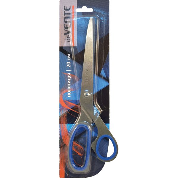 Ножницы 200 мм, эргономичные, цельнометаллические с прорезин. кольцами, deVENTE Solid