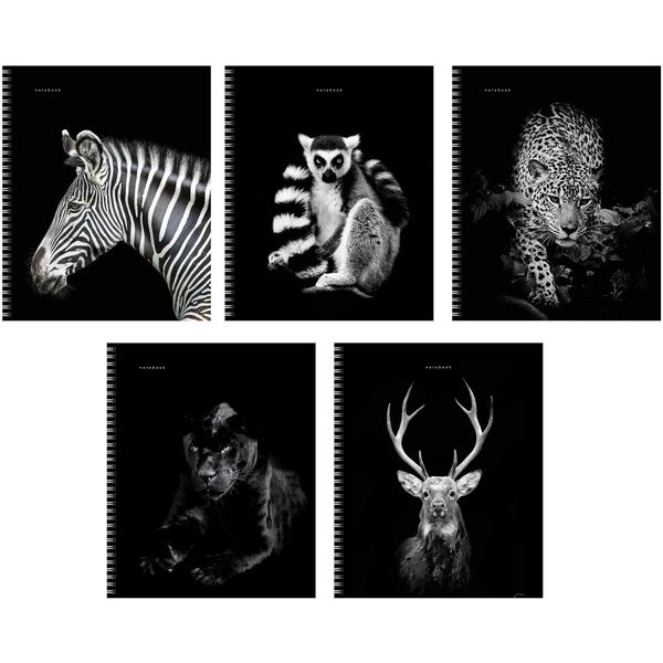 Тетрадь А5, клетка, 96 л., на гребне, 60 г/м², тисн. ф., экскл. лам., Listoff Прекрасные создания_5 дизайнов