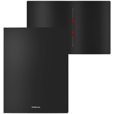 Папка с пружинным скоросшивателем, А4, PP 400 мкм, "песок", ErichKrause Matt Classic_черная