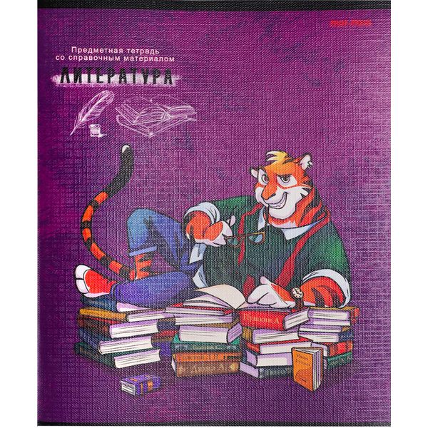 Тетрадь предметная А5, 48 л., линия, 60 г/м², тисн. "лен", Prof-Press Urban friends_Литература Акция!