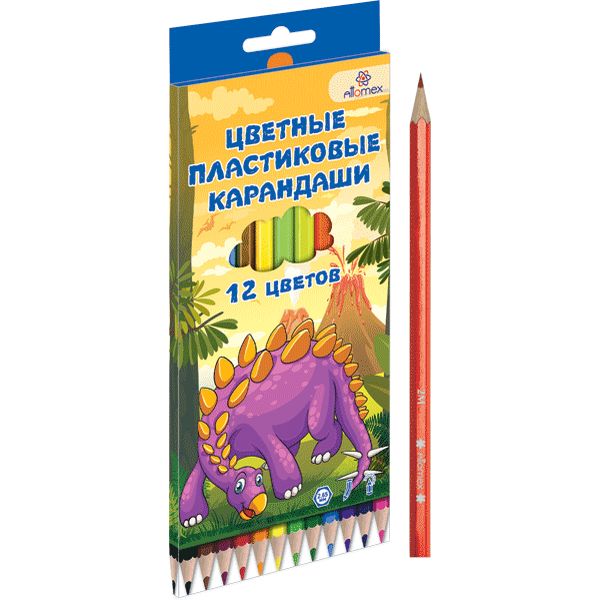 Карандаши цветные 12 шт., пластиковые, шестигранные, 2М, Attomex Be cool (в к/к) Карандаши цветные 12 шт., пластиковые, шестигранные, 2М, Attomex Be cool (в к/к)