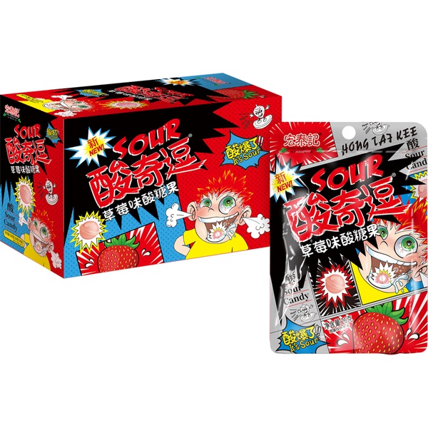 Леденцы кислые Sour Candy со вкусом клубники, 1 шт.*26 г, п/п Леденцы кислые Sour Candy со вкусом клубники, 1 шт.*26 г, п/п