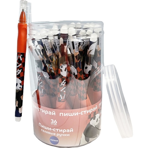 Ручка "пиши-стирай" гелевая, синяя, 0.5 мм, эргогрип, soft touch, CENTRUM Панда Ручка "пиши-стирай" гелевая, синяя, 0.5 мм, эргогрип, soft touch, CENTRUM Панда