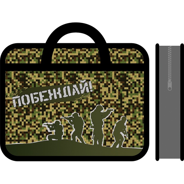 Папка-портфель А4, пластиковая, на молнии, 1 отд., ПЧЕЛКА Побеждай!