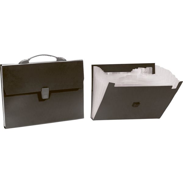 Папка-портфель А4, 13 отд., PP 900 мкм, замок-защелка, deVENTE Daily_черная