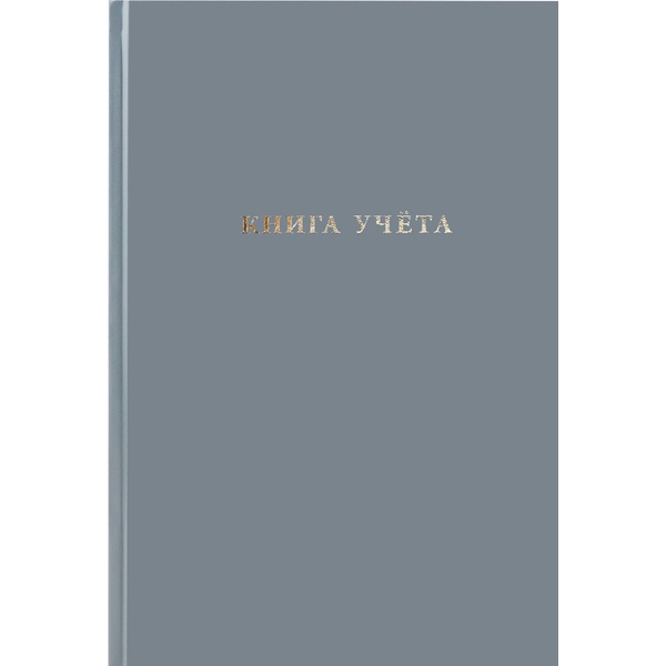 Книга учета 96 л., клетка, Prof-Press Серый, тисн. фольгой