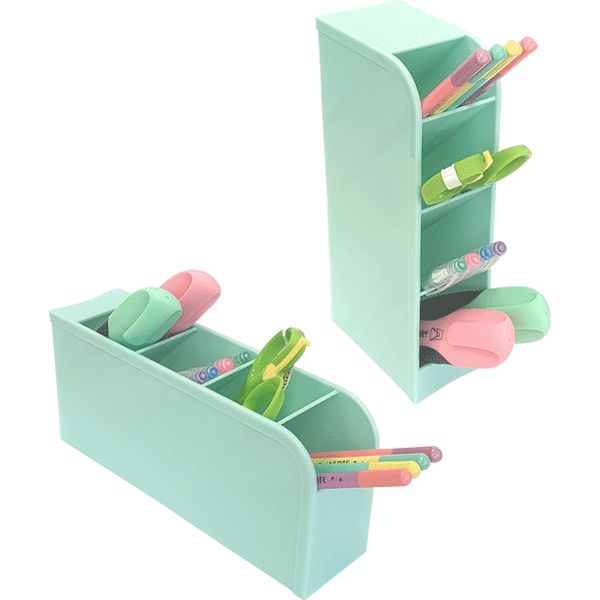 Органайзер для канцелярии deVENTE Pastel, пластиковый, 4 отд., 2 положения, мятный Акция!