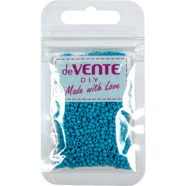 Бисер круглый Ø2 мм, 10 г, непрозрачный, цв.: голубой матовый, deVENTE DIY Opaque