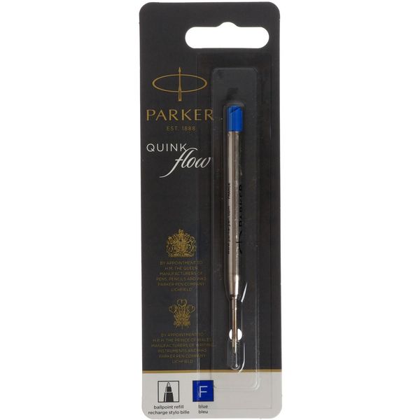 Стержень шариковый синий, 97 мм, 0.8 мм (F), метал. корп., Parker QuinkFlow Ball Point Refill Z08