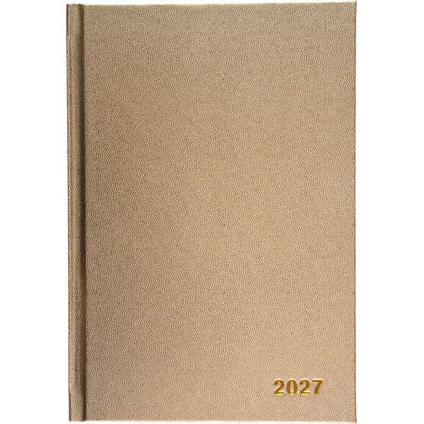 Ежедневник 2027, А5, 160 л., Attomex Basis, иск. кожа/поролон, бел. блок, 2 ляссе, золотистый