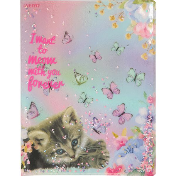 Папка на 2-х кольцах, А4, PP 500/100 мкм, 30 мм, конфетти,  deVENTE Dream Kitten