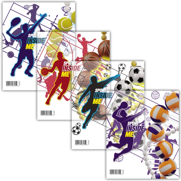 Обложка для тетради и дневника 212*347 мм, PP 80 мкм ErichKrause Sport DNA (12 шт.) 