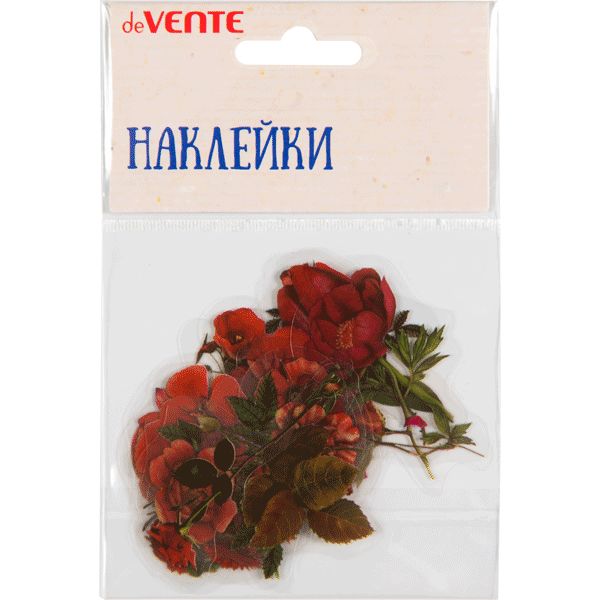 Набор наклеек для творчества deVENTE.Red flowers, ассорти