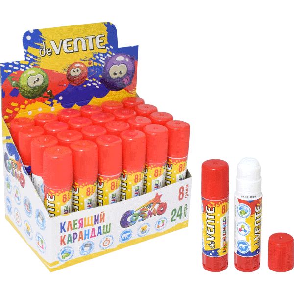 Клей-карандаш 08 г deVENTE. Cosmo, PVA основа, быстросохнущий Клей-карандаш 08 г deVENTE. Cosmo, PVA основа, быстросохнущий