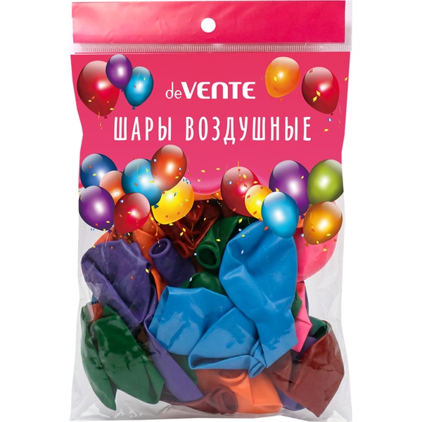 Шары воздушные однотонные, Ø30 см, латекс, СТАНДАРТ ассорти (1 шт.)