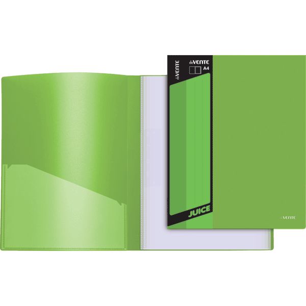 Папка с 40 файлами А4, PP 450/30 мкм, "песок", торц./вн. карм., deVENTE Juicy/ Cалатовая