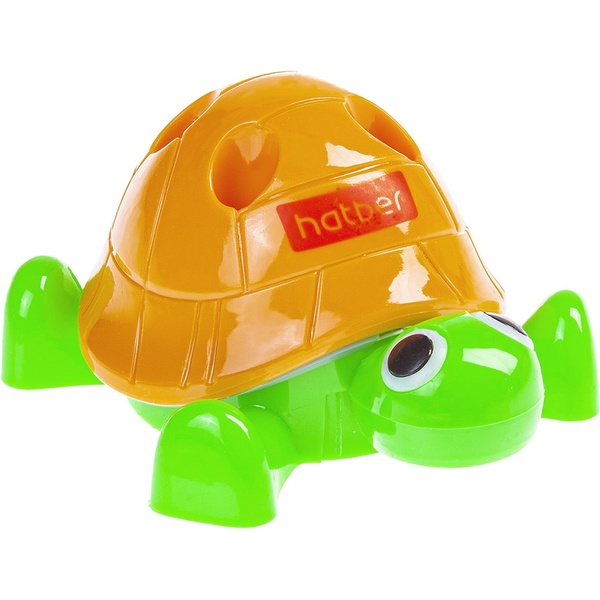 Точилка-подставка для карандашей, пластиковая, 1 отв., Hatber Цветная-Черепашка_3 дизайна