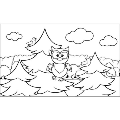 Холст на подрамнике грунтованный с эскизом, 15*25 см, 100% хлопок, м/зерно, ЦВЕТИК Совенок Акция!