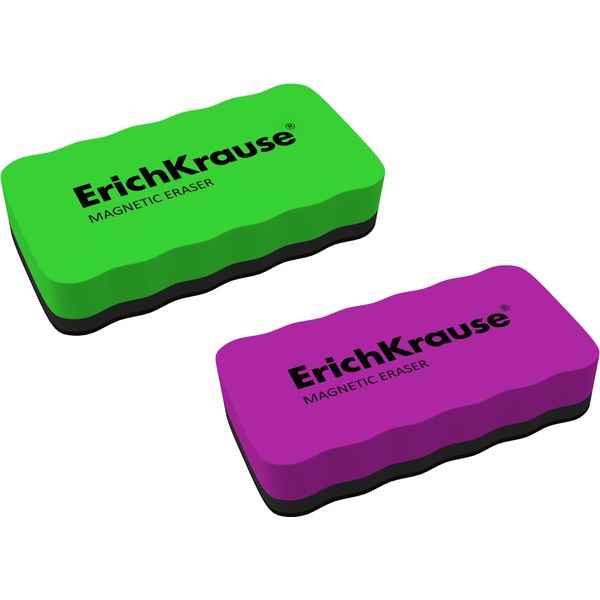 Губка магнитная для маркерной доски ErichKrause Magnetic eraser, 107*57 мм, 2 цвета Губка магнитная для маркерной доски ErichKrause Magnetic eraser, 107*57 мм, 2 цвета