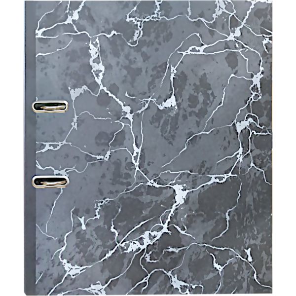 Папка–регистратор А4, 75 мм/500 л., бумага "мрамор"/бумвинил, наклейка, Expert Complete Classic Lite_серый