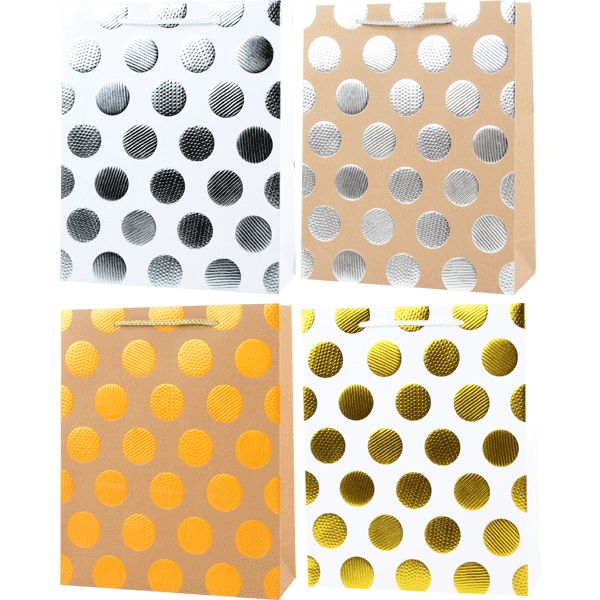 Пакет подарочный, 26*32*10 см, бумага 210 г/м², конгрев, фольгир., deVENTE Polka dots_4 дизайна Пакет подарочный, 26*32*10 см, бумага 210 г/м², конгрев, фольгир., deVENTE Polka dots_4 дизайна
