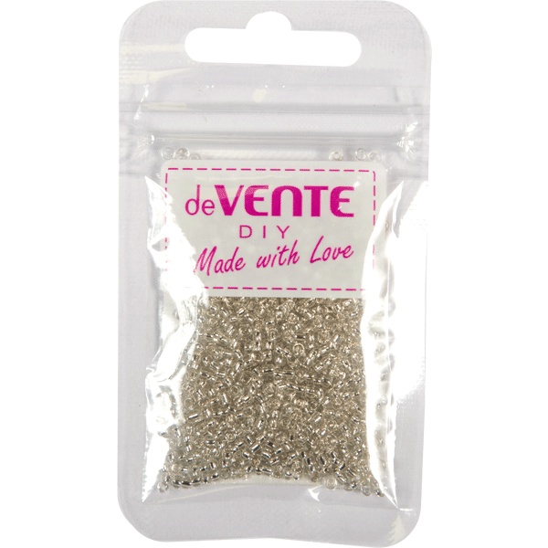 Бисер круглый Ø2 мм, 10 г, цв.: серебристый, deVENTE DIY Metallic