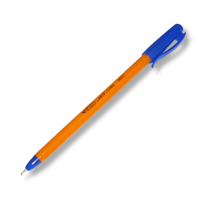 Ручка шариковая, синяя, Ø 0.5 мм"игла", шестигран., рифл. упор, FLAIR Jet-Line Orange Акция!