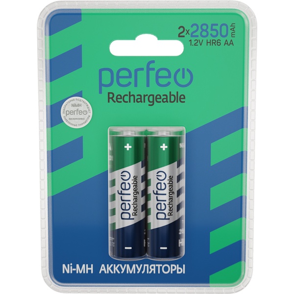 Аккумулятор AA (HR6) (2BL) 2850 mAh, 1.2 V, NiMh, Perfeo (кратно 2)