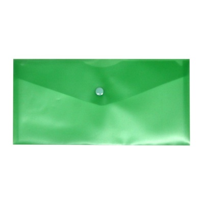 Папка-конверт на кнопке, Travel-size, PP 180 мкм, прозрачная, Бюрократ Акция!