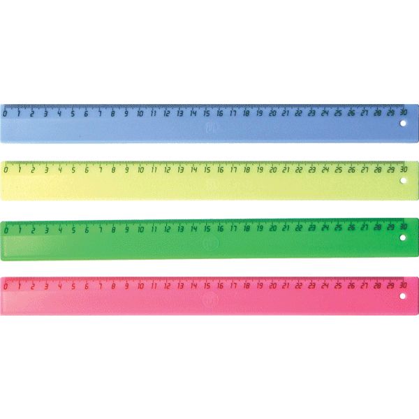 Линейка 30 см, пластиковая, непрозрачная, ассорти 4 цвета, deVENTE Air Fluo Линейка 30 см, пластиковая, непрозрачная, ассорти 4 цвета, deVENTE Air Fluo