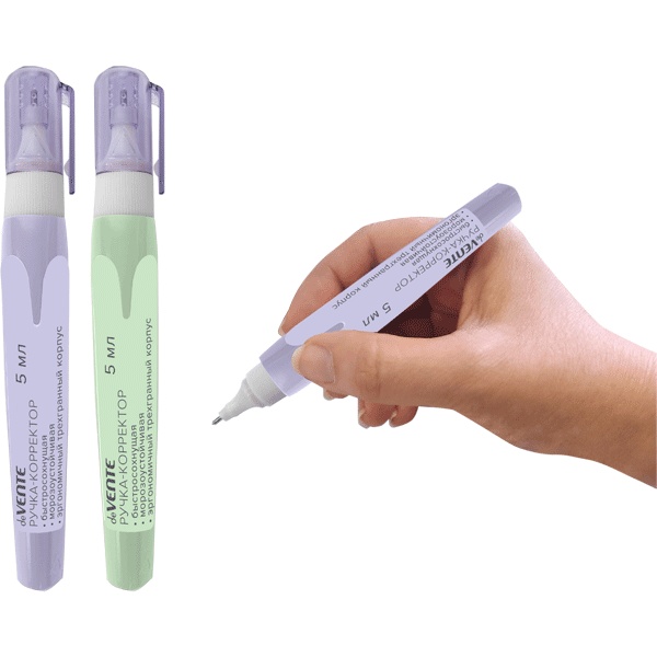 Ручка-корректор 5 мл deVENTE Mentality, на основе растворителя, метал. ПУ, ассорти 2 дизайна Ручка-корректор 5 мл deVENTE Mentality, на основе растворителя, метал. ПУ, ассорти 2 дизайна