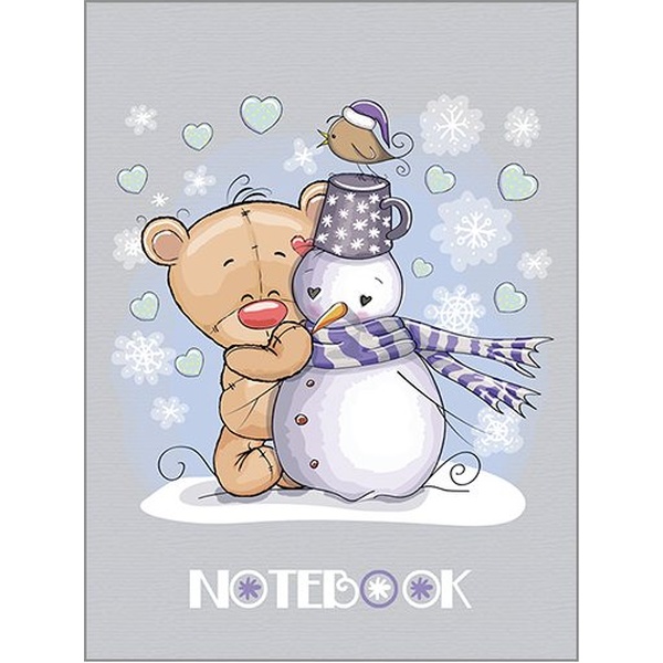 Блокнот на скобе А6, 48 л., точка, 65 г/м2, PLANO Мишка    Акция!