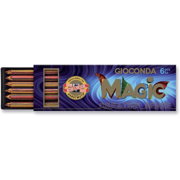 Грифели многоцветные, 5.6 мм* 60 мм, HB, 6 шт/уп, KOH-I-NOOR Gioconda Magic  Акция!