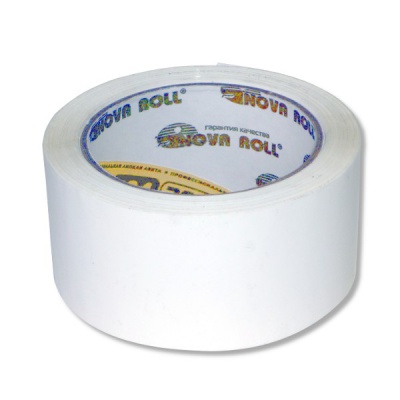 Лента клейкая упаковочная 48 мм * 66 м, BOPP 43 мкм, белая, Nova Roll 204