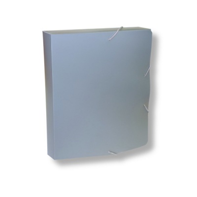 Папка-короб архивная А4, PP 700 мкм, 2 резинки, 40 мм (350 л.), серая, БЮРОКРАТ