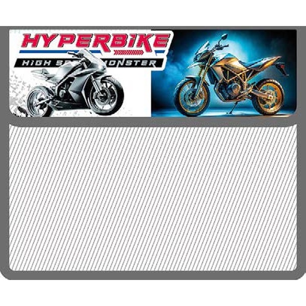 Папка А5 на липучке, 1 отд., PP, "диагональ", прозр., цв. клапан, ПЧЕЛКА Hyperbike