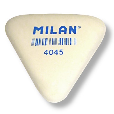 Ластик MILAN 4045, синт. каучук, треугольный, 39*34*9 мм, белый